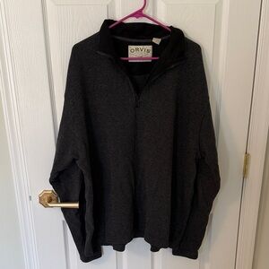 Orvis Men's Charcoal Zip-Up Sweater